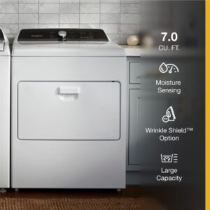 Whirlpool 7.0 Cu. Ft. Top Load Gas Dryer with Moisture Sensing and Wrinkle Shield Option (WGD5010LW) view 7
