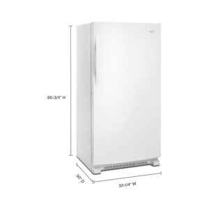 Whirlpool 20 Cu. Ft. Upright Freezer with Temperature Alarm, White view 6