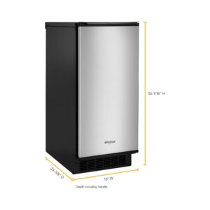 Whirlpool® 15 Inch Built In Icemaker with Clear Ice Technology, Fingerprint Resistant Stainless Steel view 5