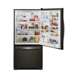 Whirlpool® 22 Cu. Ft. Bottom Freezer Refrigerator with SpillGuard™ Glass Shelves, 33 Inch view 3