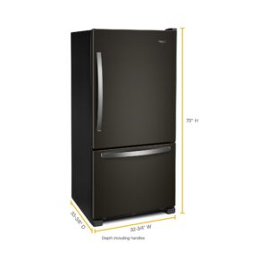 Whirlpool® 22 Cu. Ft. Bottom Freezer Refrigerator with SpillGuard™ Glass Shelves, 33 Inch view 5
