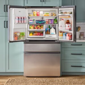Whirlpool® 22 Cu. Ft. True Counter Depth 4 Door French Door Refrigerator with Dual Ice Makers and EasyFill Dispenser, 36 Inch view 3