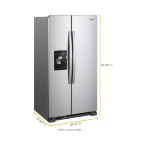 Whirlpool® 25 Cu. Ft. Side by Side Refrigerator with Pizza Pocket and Dual Pad Ice and Water Dispenser, 36 Inch view 7