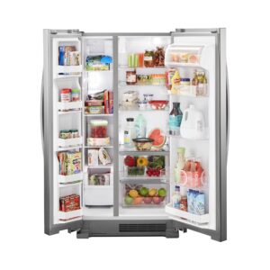 Whirlpool® 22 Cu. Ft. Side by Side Refrigerator with LED Lighting, 33 Inch view 2