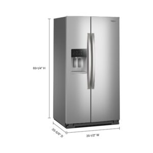 Whirlpool® 28.7 Cu. Ft. Side by Side Refrigerator with Prep & Store Bins, 36 Inch view 2