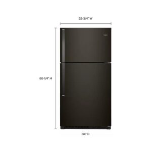Whirlpool 33 Inch Wide Top Freezer Refrigerator, 21 Cu. Ft. view 3