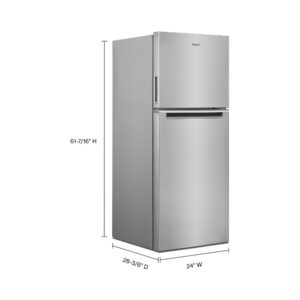Whirlpool® 24 Inch Wide Small Space Top Freezer Refrigerator, 11.6 Cu. Ft., Counter Depth view 6