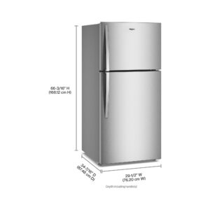 Whirlpool® 30 Inch Wide Top Freezer Refrigerator with Total Coverage Cooling, 19.3 Cu. Ft. view 2