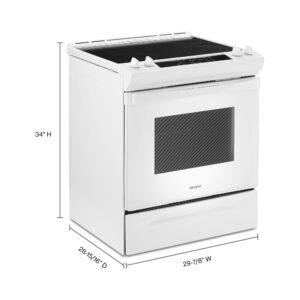 Whirlpool 34 Inch Tall Front Control Electric Range with Self Clean Oven Cycle view 5