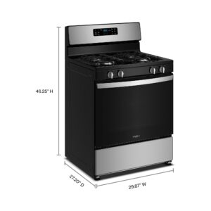 Whirlpool 30 Inch Freestanding Gas Range with Crispy Mode and Steam Clean view 3