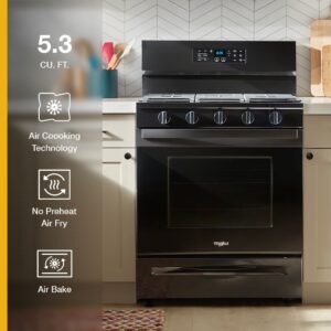 Whirlpool 30 Inch Freestanding Gas Range with No Preheat Air Fry, Air Baking and Self Cleaning Oven view 9