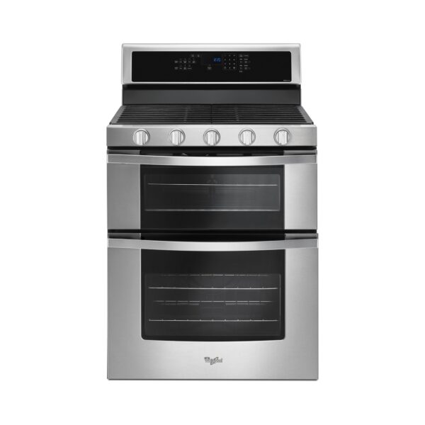 Whirlpool 6.0 Cu Ft Gas Double Oven Range with EZ 2 Lift Hinged Grates