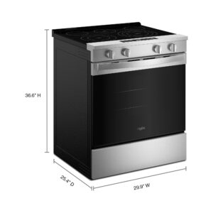 Whirlpool® 30 Inch Electric Smart Range with Air Cooking Technology, 5.3 Cu. Ft. view 7