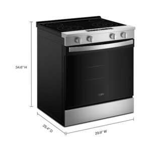 Whirlpool® 30 Inch Front Control ADA Compliant Electric Range with No Preheat and Slow Cook Modes view 2