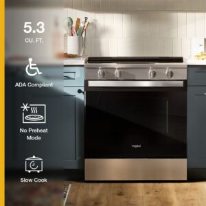 Whirlpool® 30 Inch Front Control ADA Compliant Electric Range with No Preheat and Slow Cook Modes view 4
