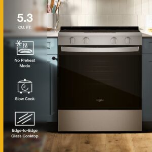 Whirlpool 30 Inch Electric Range with No Preheat Mode and Slow Cook view 9