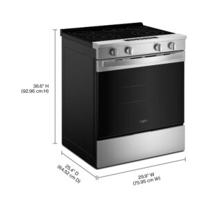 Whirlpool 30 Inch Electric Smart Range with Air Cooking Technology and Steam Clean view 3
