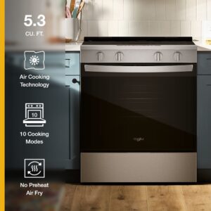 Whirlpool 30 Inch Electric Smart Range with Air Cooking Technology and Steam Clean view 5