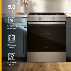 Whirlpool 30 Inch Gas Smart Range with Air Cooking Technology and Steam Clean view 5