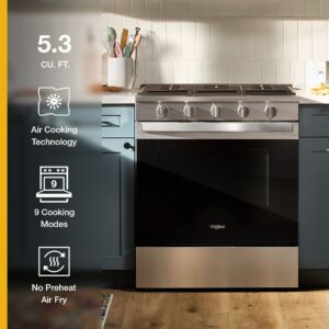Whirlpool 30 Inch Freestanding Gas Smart Range with No Preheat Air Fry and WiFi Connectivity view 5