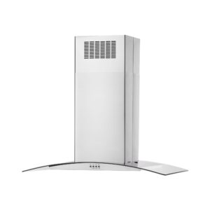 Whirlpool 36 Inch Curved Glass Island Mount Range Hood with 400 CFM Motor Class view 5