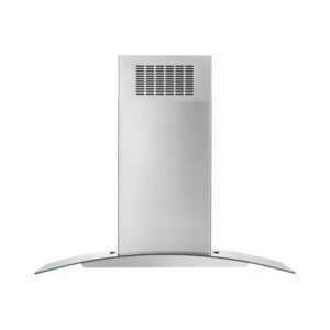 Whirlpool 36 Inch Curved Glass Island Mount Range Hood with 400 CFM Motor Class view 6