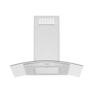 Whirlpool 36 Inch Curved Glass Island Mount Range Hood with 400 CFM Motor Class view 7