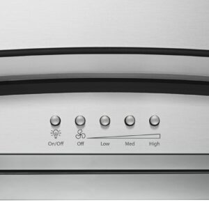 Whirlpool® 36 Inch Curved Glass Island Canopy Range Hood with LED Edge Lighting view 6