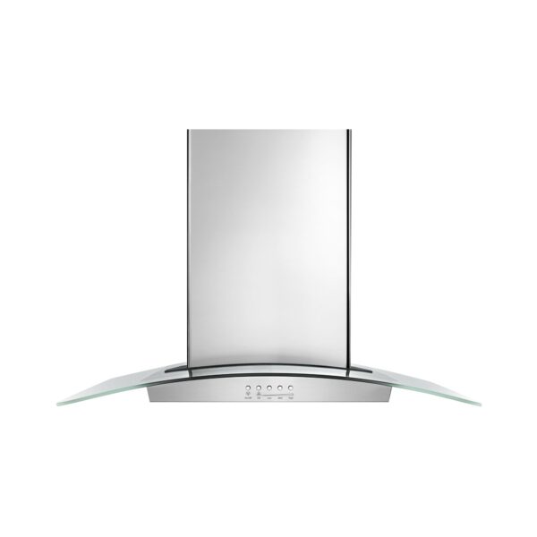 Whirlpool® 36 Inch Curved Glass Island Canopy Range Hood with LED Edge Lighting