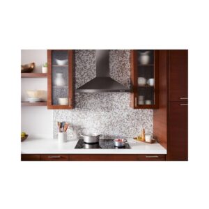 Whirlpool® 30 Inch Contemporary Black Stainless Wall Mount Range Hood view 3