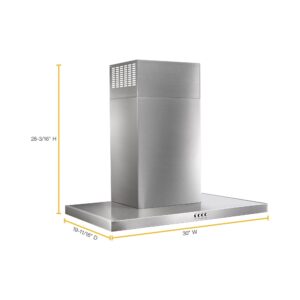 Whirlpool® 30 Inch Stainless Steel Wall Mount Flat Range Hood with 400 CFM Motor Class view 5