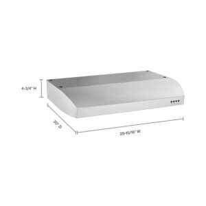 Whirlpool® 30 Inch Under Cabinet Range Hood with 340 CFM Motor Class view 3