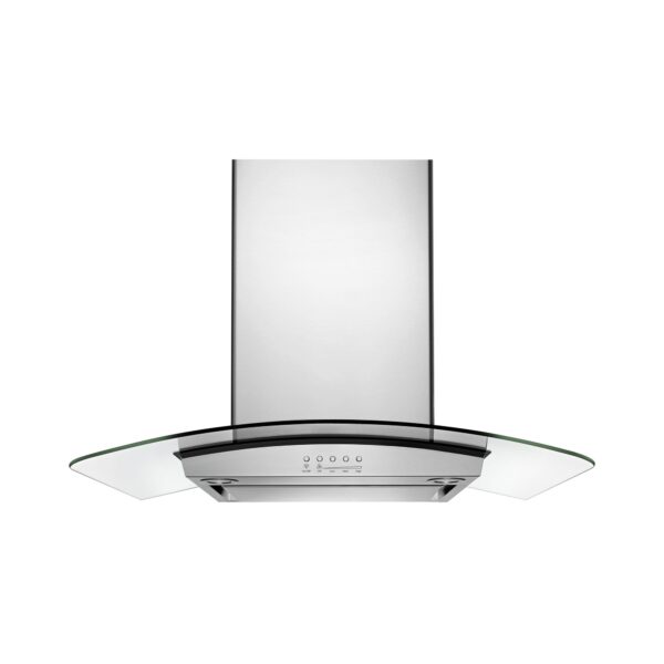 Whirlpool® 30 Inch Curved Glass Wall Canopy Range Hood with LED Edge Lighting
