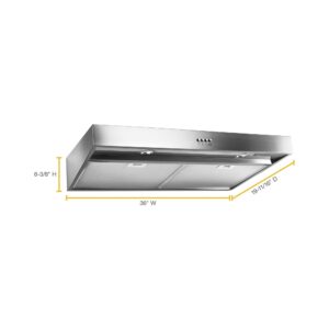 Whirlpool® 36 Inch Under Cabinet Range Hood with Full Width Grease Filters view 6