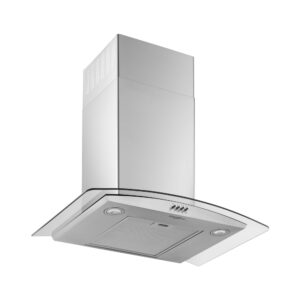Whirlpool 30 Inch Curved Glass Wall Mount Canopy Range Hood view 4