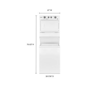 Whirlpool 3.5 Cu. Ft. Long Vent Electric Stacked Laundry Center with Dual Action Agitator view 6