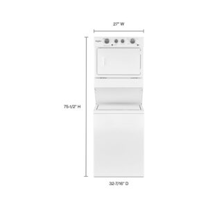 Whirlpool 3.5 Cu. Ft. Long Vent Gas Stacked Laundry Center with Dual Action Agitator view 10