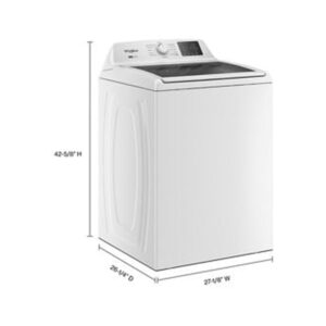 Whirlpool 4.2 Cu. Ft. Top Load Washer with 2 in 1 Removable Agitator and Soft Close Glass Lid view 3
