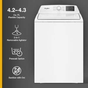 Whirlpool 4.2 to 4.3 Cu. Ft. Top Load Washer with 2 in 1 Removable Agitator view 6