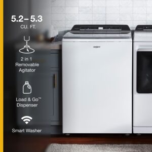 Whirlpool 5.2 to 5.3 Cu. Ft. Smart Top Load Washer with 2 in 1 Removable Agitator view 4