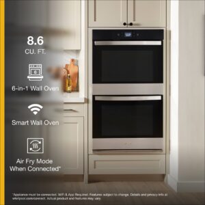 Whirlpool® 27 Inch Smart Double Wall Oven with Fan Convection and Air Fry Mode When Connected view 3