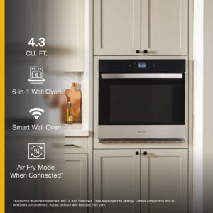 Whirlpool® 27 Inch Smart Single Wall Oven with Air Fry Mode and Fan Convection view 3