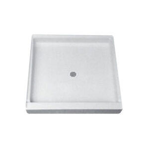 Florestone The Edge 36″ x 36″ Shower Base with Center Drain in White view 2
