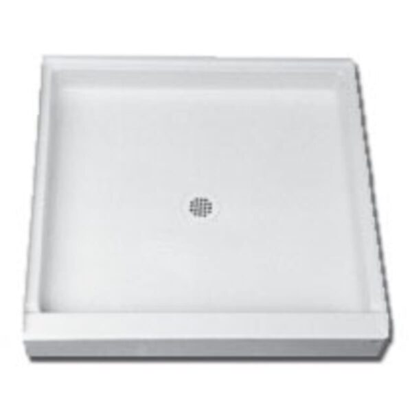 Florestone The Edge 36″ x 36″ Shower Base with Center Drain in White