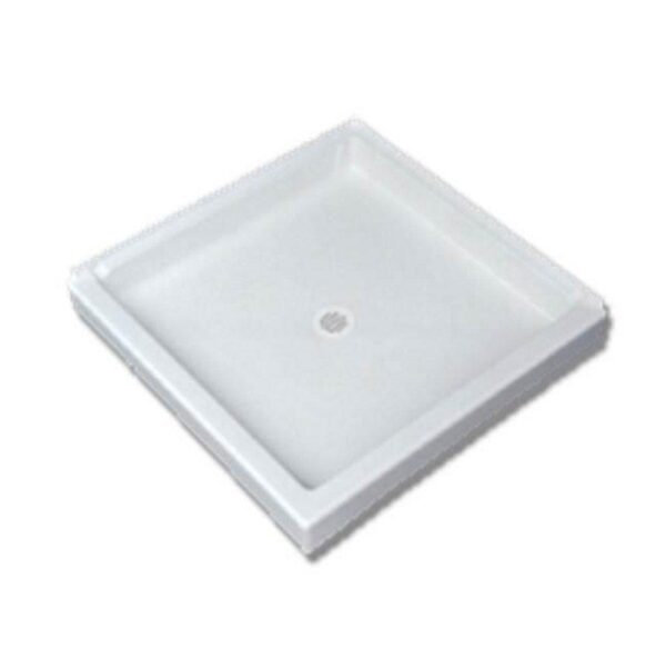 Florestone The Edge 60″ x 36″ Shower Base with Center Drain in White