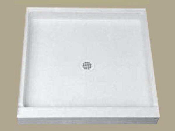 Florestone The Edge 42″ x 34″ Shower Base with Center Drain in White