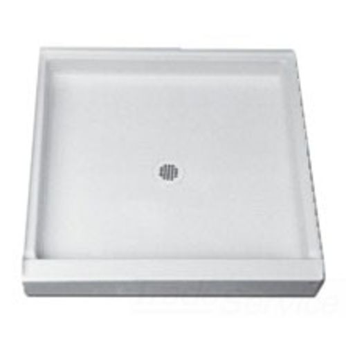 Florestone The Edge 48″ x 32″ Shower Base with Center Drain in White