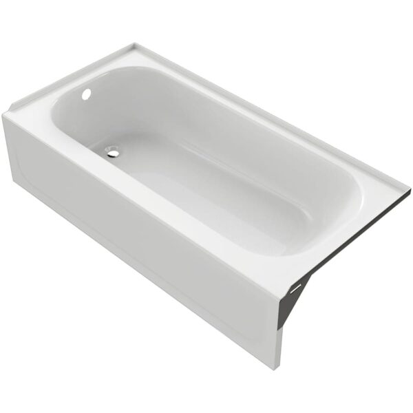 PROFLO Folsom 60″ x 30″ Three Wall Alcove Enameled Steel Soaking Tub