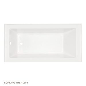 Signature Hardware Sitka 60" x 30" Three Wall Alcove Acrylic Soaking Tub - Less Drain