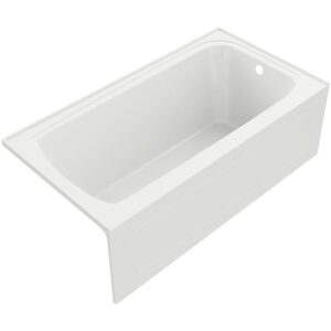 PROFLO Hillsboro 60″ x 32″ Three Wall Alcove Acrylic Soaking Tub with Overflow view 4